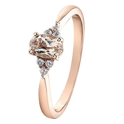 10K GOLD RING WITH MORGANITE