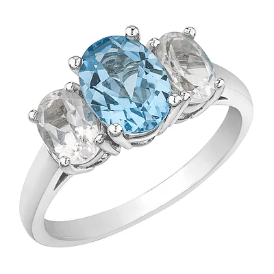 BAGUE EN OR 10K AVEC TOPAZES