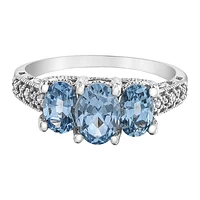 10K GOLD RING WITH AQUAMARINE