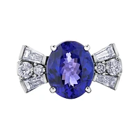 BAGUE PLATINE DIAMANTS ET TANZANITE