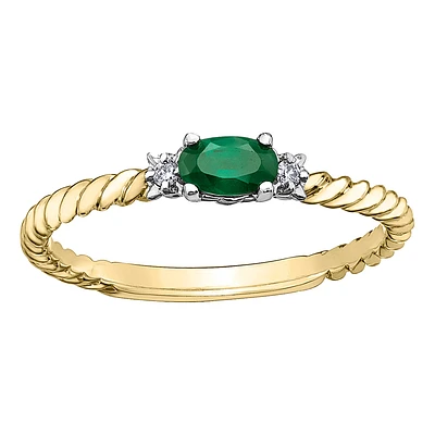 10K GOLD RING WITH EMERALD