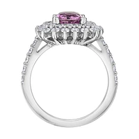 BAGUE SAPHIR ROSE 7MM OR BLANC 18K