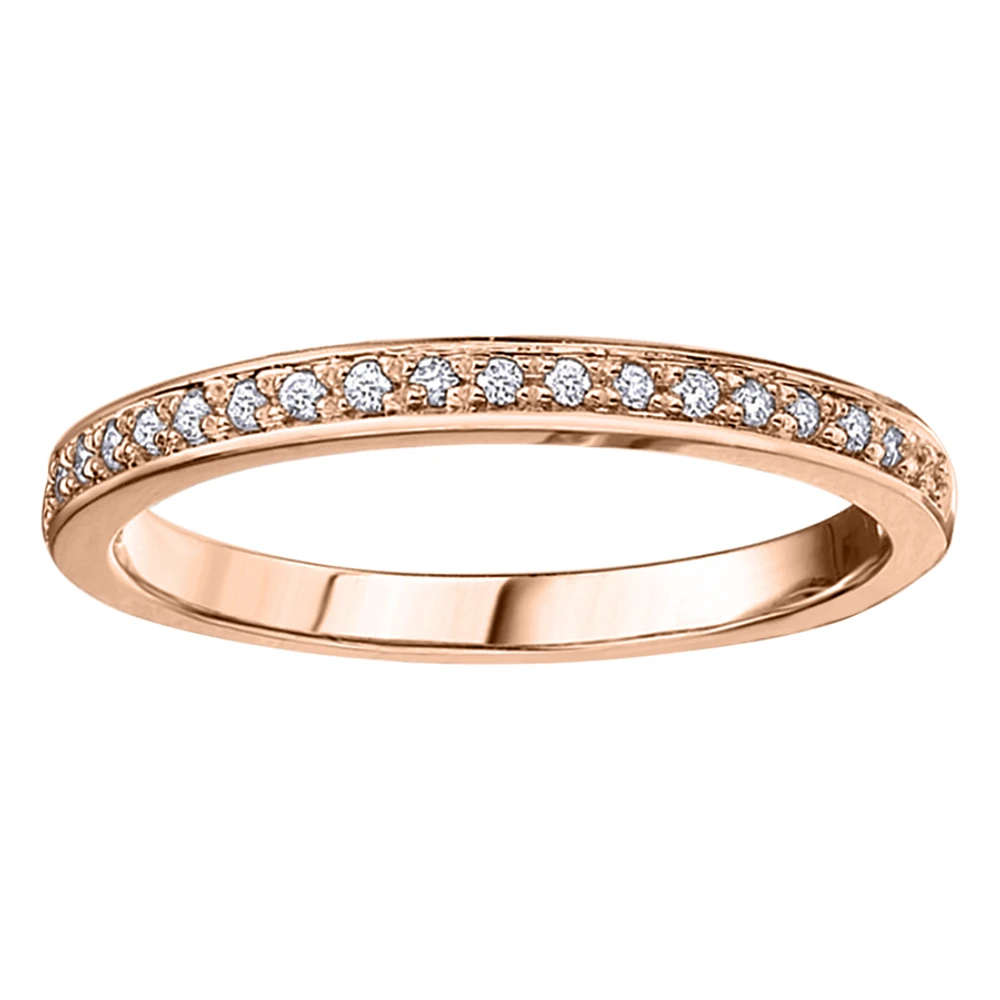 BAGUE OR ROSE 10K POUR FEMME