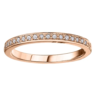 BAGUE OR ROSE 10K POUR FEMME