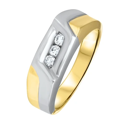 JONC EN OR BLANC ET JAUNE 10CT
