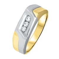 JONC EN OR BLANC ET JAUNE 10CT