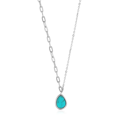 SILVER PENDANT NECKLACE 18''