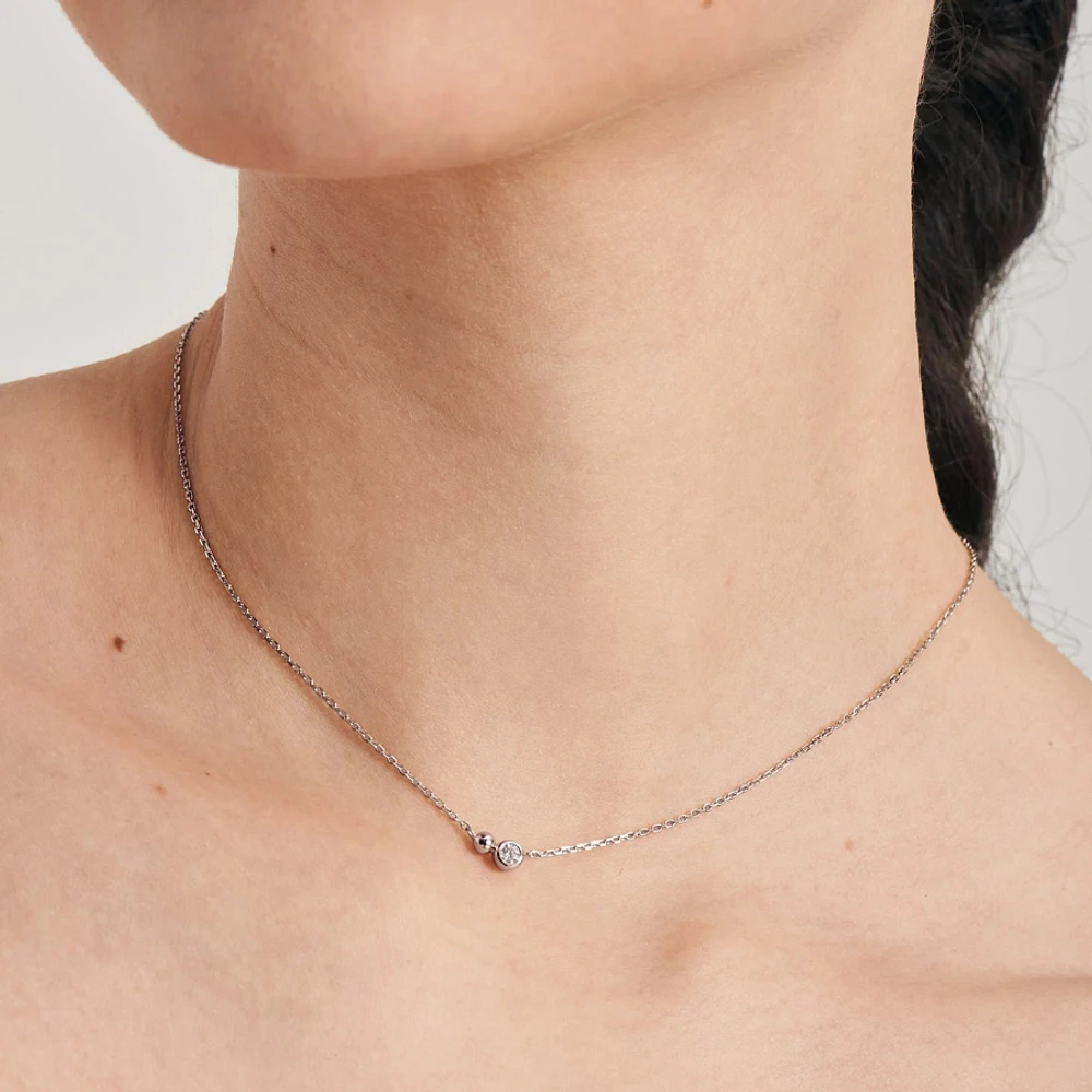 SILVER NECKLACE 17''