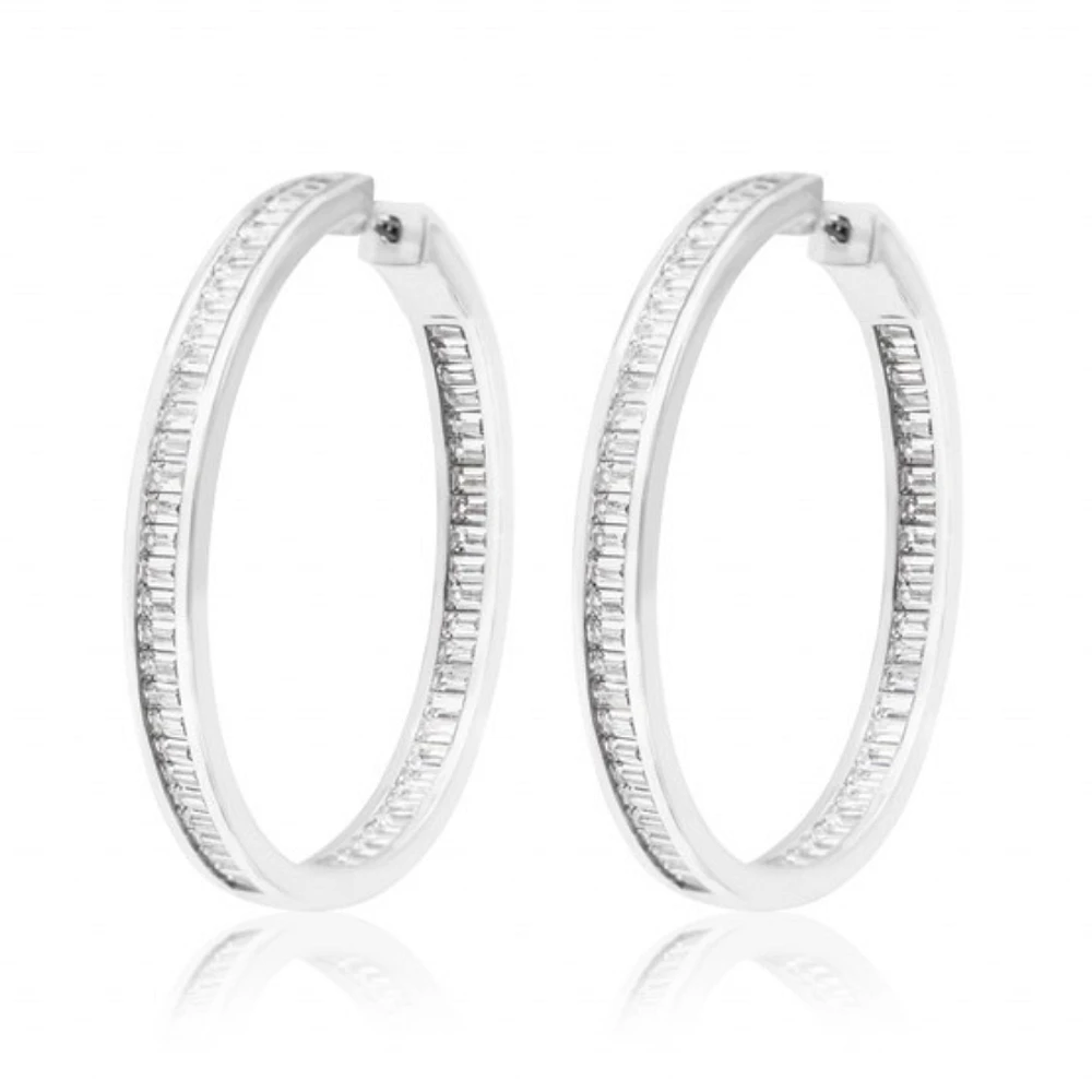 SILVER HOOP EARRINGS -40MM