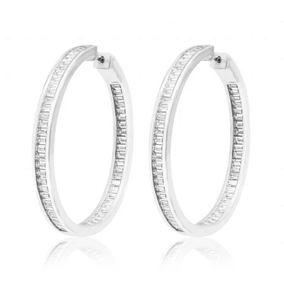 SILVER HOOP EARRINGS -40MM