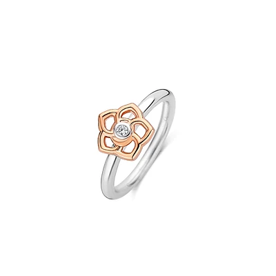 SILVER RING WITH ZIRCON