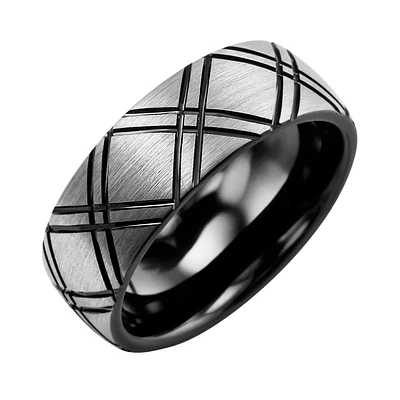 JONC TUNGSTÈNE NOIR POUR HOMME 8MM