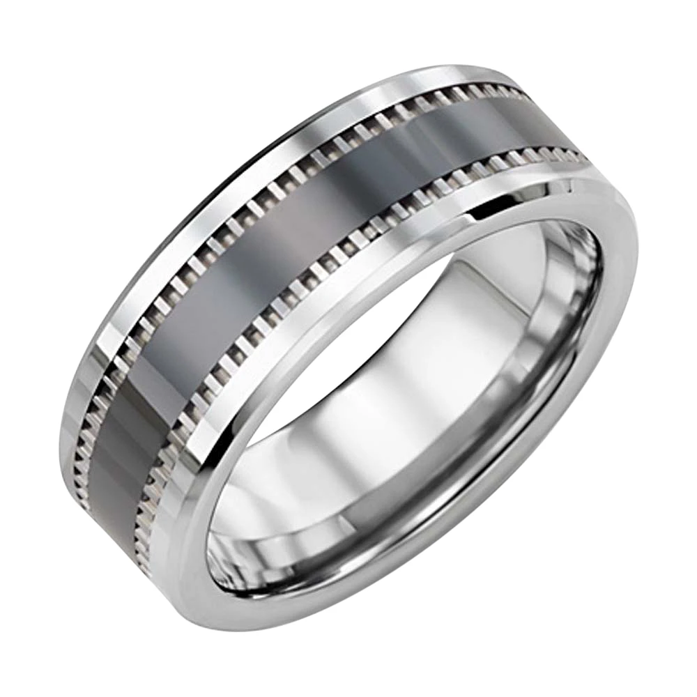 JONC TUNGSTÈNE CÉRAMIQUE HOMME 8MM