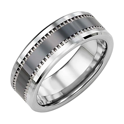 TUNGSTEN CERAMIC RING FOR MEN 8MM