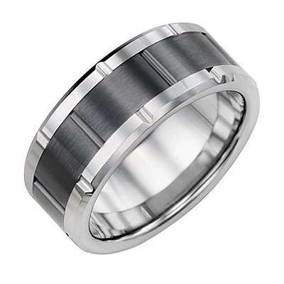 TUNGSTEN CERAMIC RING FOR MEN 9MM