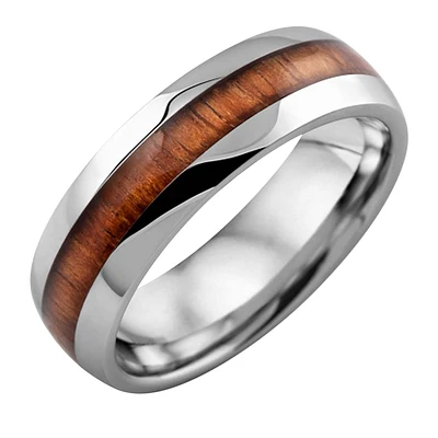 JONC TUNGSTÈNE BOIS KOA HOMME 7MM
