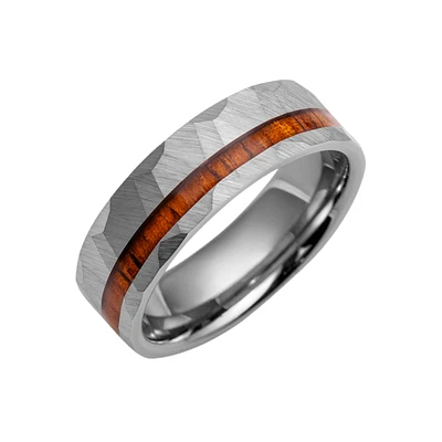 JONC TUNGSTÈNE ET BOIS KOA 7MM