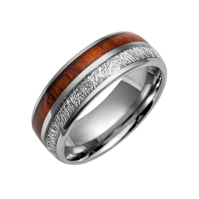 METEORITE AND WOOD BAND 8MM