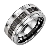 TUNGSTEN AND 10K GOLD RING MEN 11MM