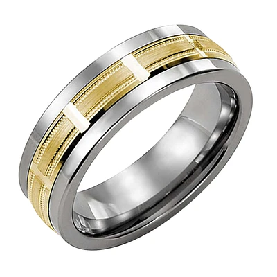 COBALT 10K YELLOW GOLD RING MEN 7MM