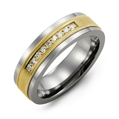 COBALT  10K GOLD RING FOR MEN 7MM