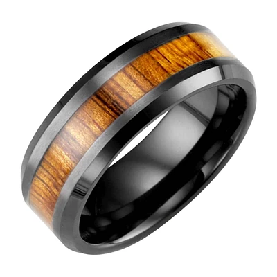 CERAMIC KOA WOOD RING MEN 9MM