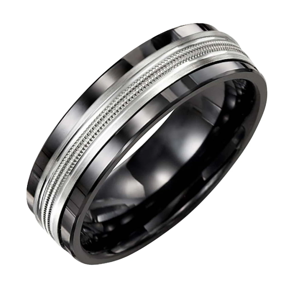 CERAMIC 10K GOLD RING FOR MEN 7MM