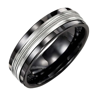 CERAMIC 10K GOLD RING FOR MEN 7MM