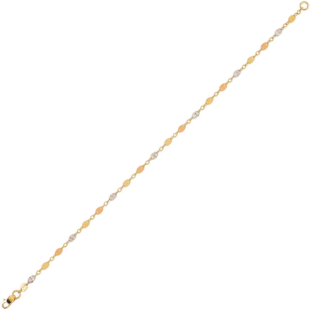 BRACELET OR 2 TONS 10K - 7.25''