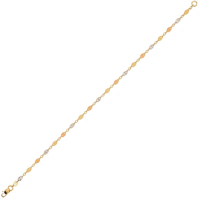 BRACELET OR 2 TONS 10K - 7.25''