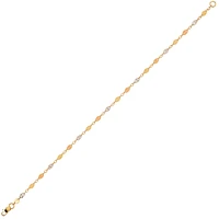 BRACELET OR 2 TONS 10K - 7.25''