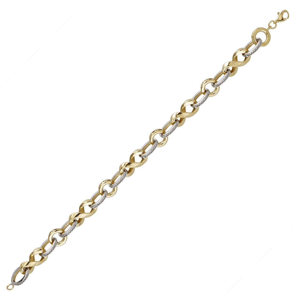 10K 2 TONE GOLD BRACELET - 7.5''