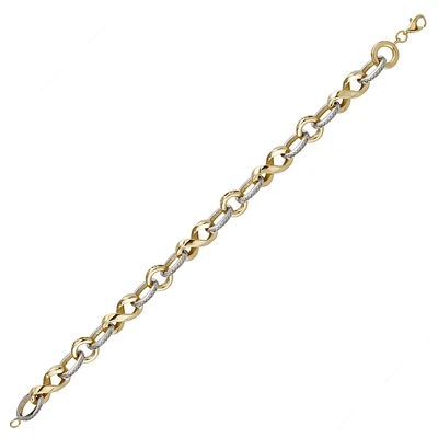 10K 2 TONE GOLD BRACELET - 7.5''
