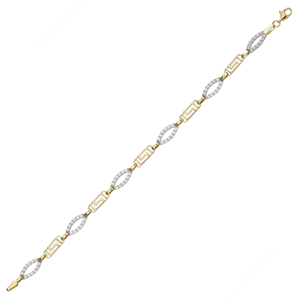 10K 2 TONE GOLD BRACELET - 7.5''