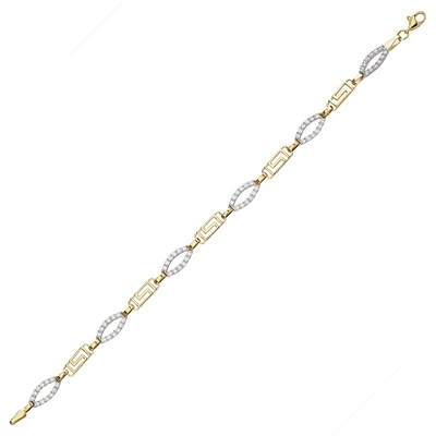 10K 2 TONE GOLD BRACELET - 7.5''