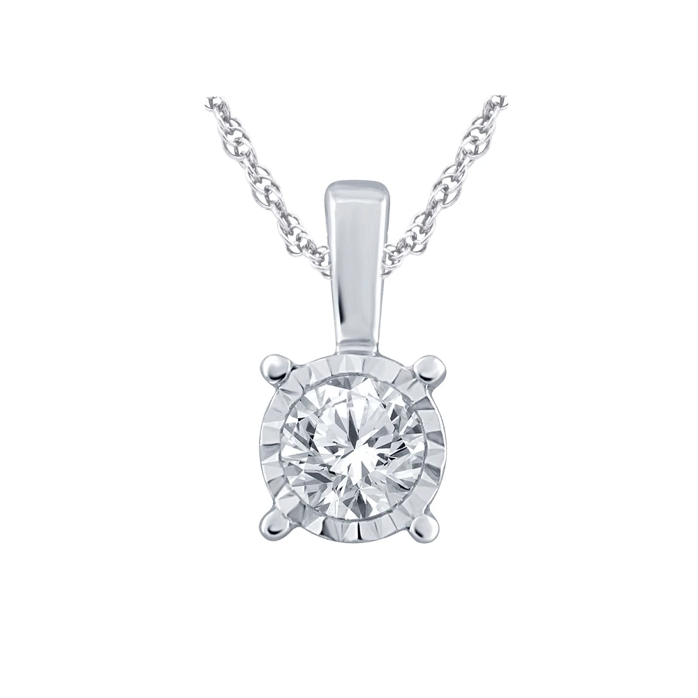 PENDENTIF OR BLANC 10K - 18''