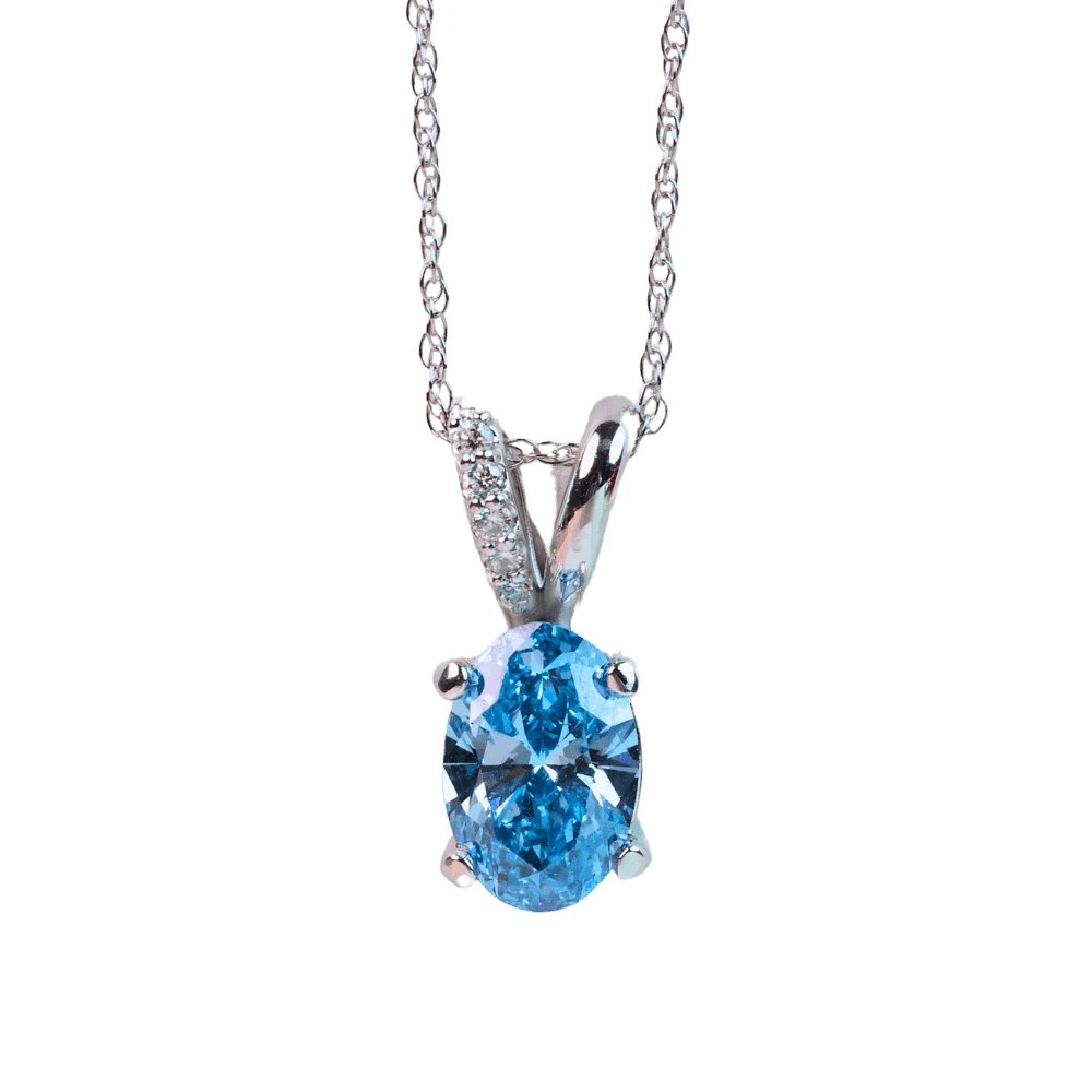 PENDENTIF OR BLANC 10K - 18''