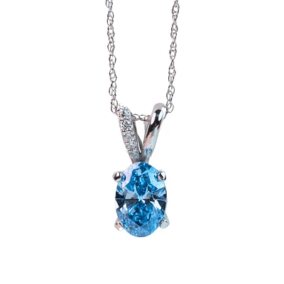 PENDENTIF OR BLANC 10K - 18''