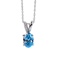 PENDENTIF OR BLANC 10K - 18''