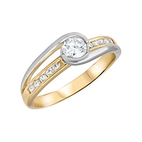 BAGUE OR JAUNE ET BLANC 14K