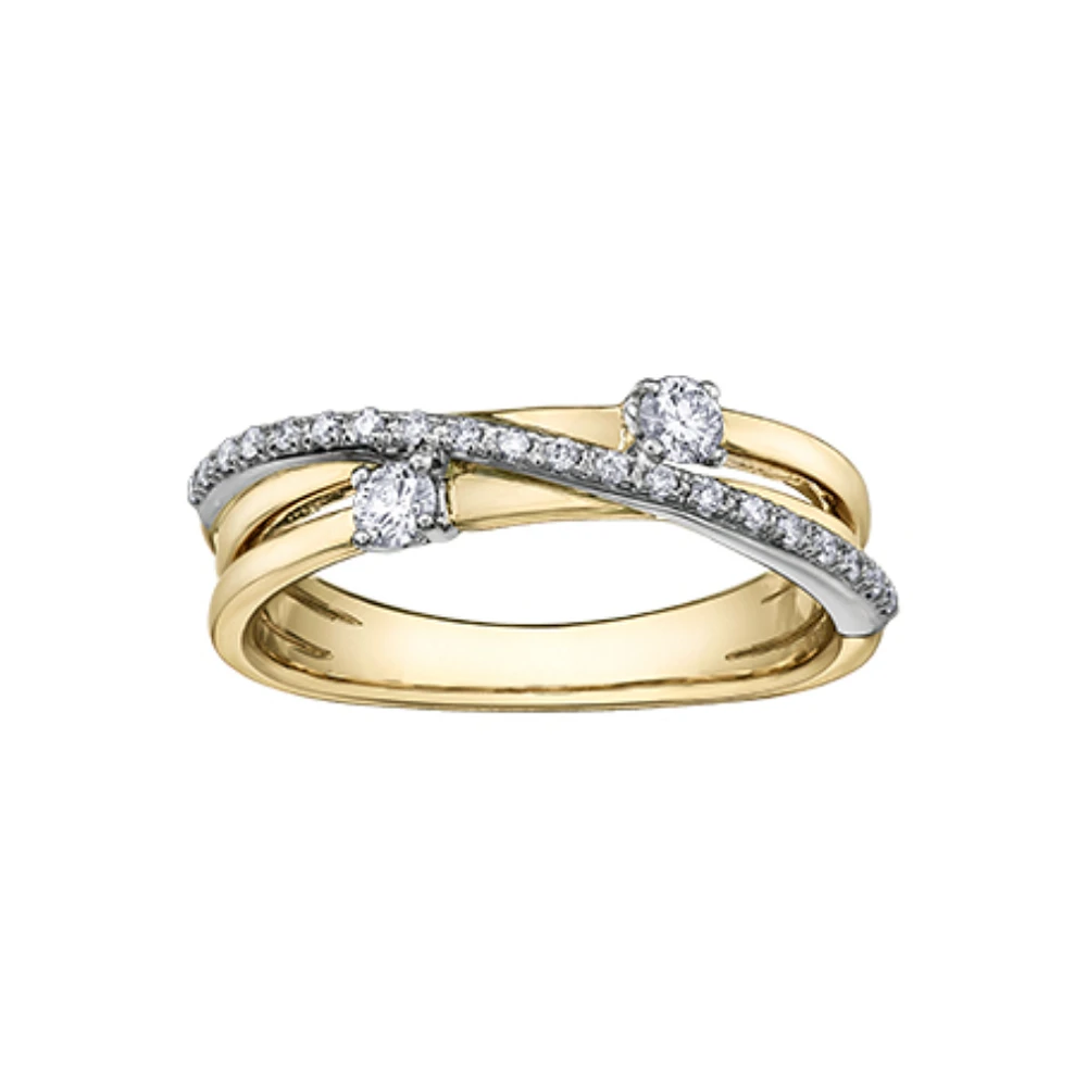 2 TONE 10K GOLD RING FOR WOMEN