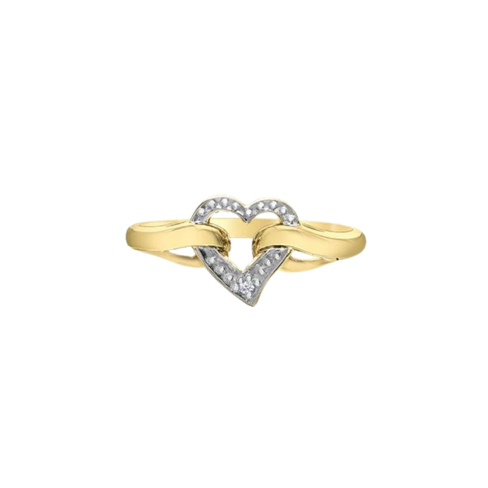 TWO TONE GOLD HEART RING