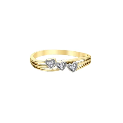 10K TWO TONE HEART RING