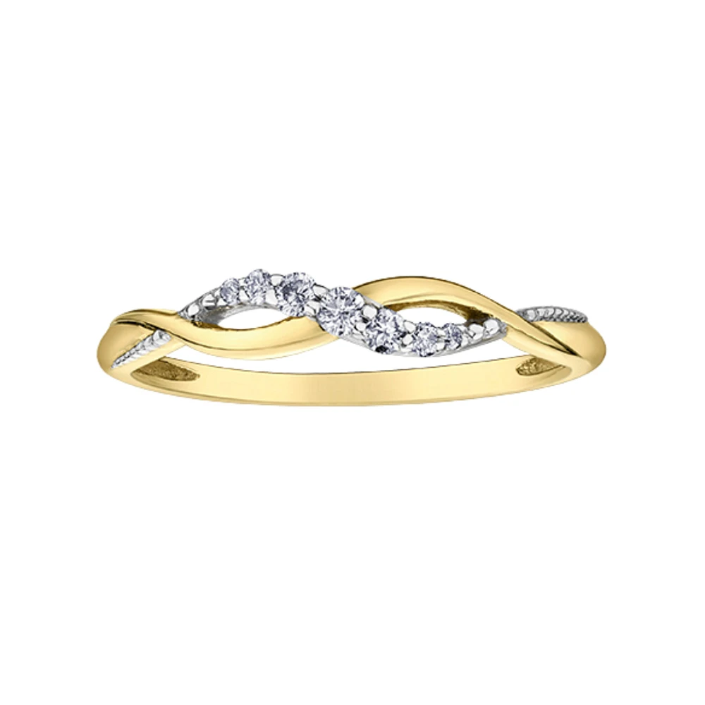 10K TWO TONE HEART RING