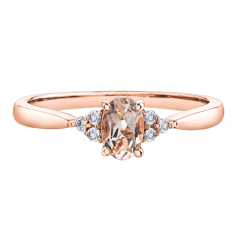 BAGUE EN OR 10K AVEC MORGANITE