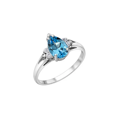 10K GOLD DIAMONDS RING - TOPAZ