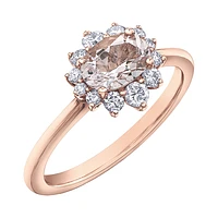 BAGUE EN OR 10K AVEC MORGANITE