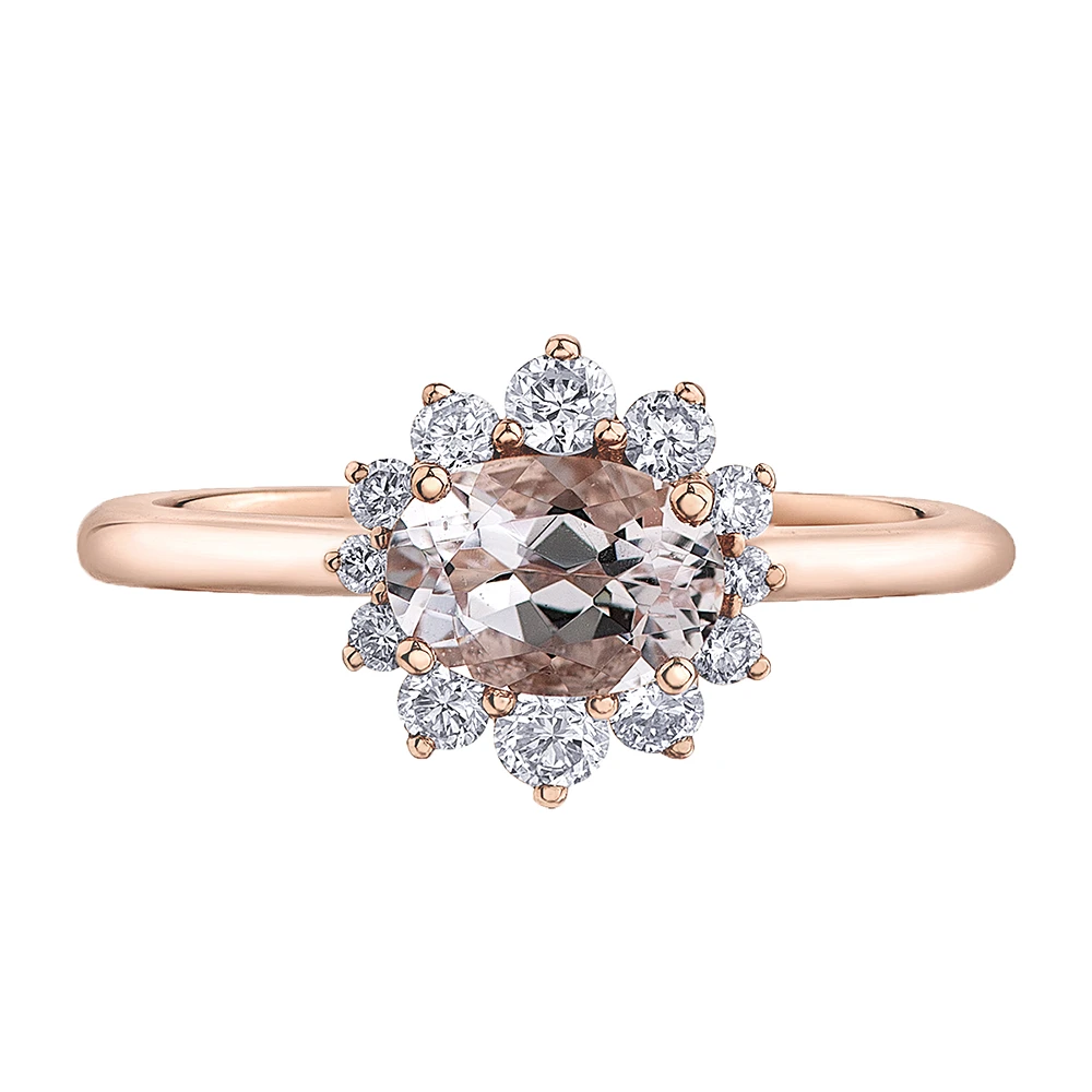 BAGUE EN OR 10K AVEC MORGANITE