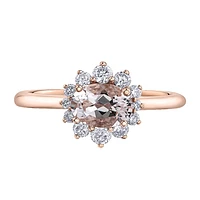 BAGUE EN OR 10K AVEC MORGANITE