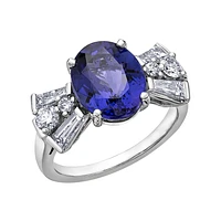 BAGUE PLATINE DIAMANTS ET TANZANITE